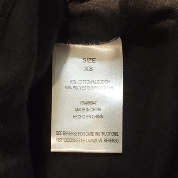 NWT MTV Skeleton & Floral Graphic Black Hoodie Sweatshirt Sz XS Goblincore Goth - Picture 9 of 10